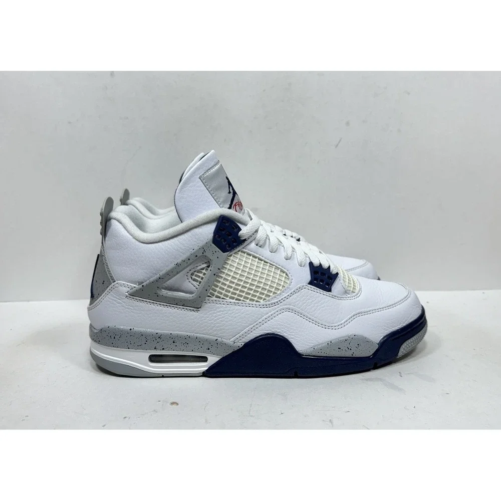 Jordan 4 Retro Midnight Navy Men's Size 11.5 White Cement DH6927-140 Shoes